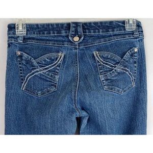 Southpole Women's Metallic Embroidered Stretch Bootcut Jeans Size 11